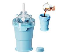 Zohuwerui Vaso Cubitera,Preparador Plegable De Bebidas Frías | Vaso Para Hacer Hielo Con Pajita,para Cantineros Hogar Oficina Bar Club Camping Playa Picnic Piscina Viajes Apartamento