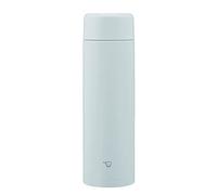 Zojirushi Botella de agua, tapón sin costuras, gran capacidad 600 ml, rosca, taza de acero inoxidable, gris hielo, arandela integrada, fácil de limpiar, 2 piezas