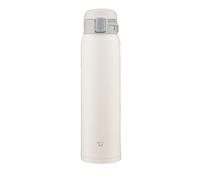 Zojirushi SM-SF60-WM - Botella de agua, para beber directamente, apertura con un solo toque, taza de acero inoxidable, 20.3 onzas líquidas (600 ml), blanco pálido