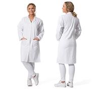 ZOLLNER Bata de laboratorio larga para mujer - Bata médica con prácticos bolsillos y botones a presión - Algodón - Tallas 34-50 - Lavable hasta 95 °C - Certificado Oeko Tex®, 141