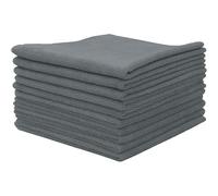 ZOLLNER Juego de 10 paños de Microfibra para un Brillo sin Rayas - paños de Limpieza sin Pelusa y Muy absorbentes - Lavables hasta 60 °C - 40x40 cm en Color Gris- Calidad de Hotel