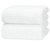 ZOLLNER Juego de 2 Toallas de baño Premium de 100x150 cm: Extremadamente absorbentes y Suaves en Color Blanco, Lavables hasta 95 °C, de algodón, certificación Oeko Tex®