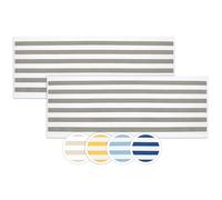 ZOLLNER Juego de 2 Toallas de Playa - Toallas de baño Resistentes y absorbentes en 70x180 cm - Lavables hasta 60°C - algodón - diseño Atemporal a Rayas en Gris - Certificado Oeko Tex