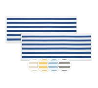 ZOLLNER Juego de 2 Toallas de Playa - Toallas de baño Resistentes y absorbentes en 70x180 cm - Lavables hasta 60°C - algodón - diseño Atemporal a Rayas en Azul - Certificado Oeko Tex