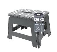 ZOLLNER Taburete Plegable Multiusos portátil, 22 cm Altura, hasta 120 kg, Gris
