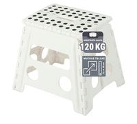 ZOLLNER Taburete Plegable Multiusos portátil, 30 cm Altura, hasta 120 kg, Blanco