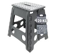 ZOLLNER Taburete Plegable Multiusos portátil, 39 cm Altura, hasta 120 kg, Gris