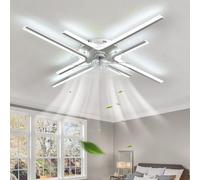 ZOMLBOF Grande Ventilador De Techo Con Luz y Mando A Distancia, Regulable Ceiling Fan With Light 6 Velocidades Reversibile Moderno Lampara Ventilador Memoria Dormitorio Salon, Blanco 86CM