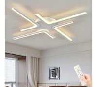 ZOMLBOF LáMpara Techo LED con Control Mando a Distancia y APP Sala Blanco | Plafoniera Regulable de con FuncióN de Memoria,Diseño Geométrico Minimalista Estar Dormitorio Pasillo