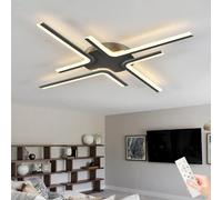 ZOMLBOF LáMpara Techo LED con Control Mando a Distancia y APP Sala Negro | Plafoniera Regulable de con FuncióN de Memoria,Diseño Geométrico Minimalista Estar Dormitorio Pasillo