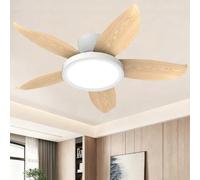ZOMLBOF Ventilador de Techo con Luz 6 Ventilador Reversibles Atenuación Regulable Ceiling Fan with Light Silencioso Control Remoto Control APP Temporizador Comedores Dormitorios，color madera-42