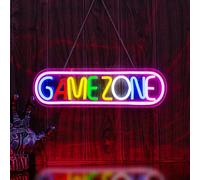 Zona de Juego Señales de Neón Gamer LED Game Zone Luz de Neón Zona de Juego Señal de Neón para Decoración de Sala de Juegos, Cueva de Hombre, Pub, Regalo para Amigos, Chicos