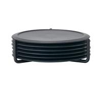 Zone Denmark Posavasos Singles – Juego de 6 silicona para vasos de cóctel Ø 10 cm 3,1 cm Negro