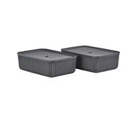Zone Denmark Cajas de almacenamiento Pulp 32x48 cm 2-pack Black