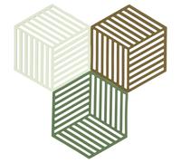 Zone Denmark Hexagon - Salvamanteles (16 x 14 x 0,9 cm, 3 Unidades, Hierba/Menta/Regaliz