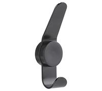 Zone Denmark Puck Hook - Gancho doble autoadhesivo para pared, sin taladrar, gancho adhesivo, gancho para toalla, perchero, 5,8 x 23 cm, color negro