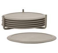 Zone Denmark Singles - Juego de 6 posavasos de silicona para vasos, vasos de cóctel, 10 cm de diámetro, 3,1 cm de altura, incluye soporte, color gris