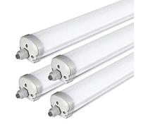 ZONE LED Juego de 4 lámparas LED para ambientes húmedos, 150 cm, 48 W, 5760 lúmenes, blanco neutro 4000 K, IP65, lámpara de tubo, lámpara de sótano, lámpara de techo para habitaciones húmedas
