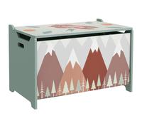 ZONEKIZ Caja de Juguetes Verde para Niños 3-8 Años Almacenamiento con Asas Estampado de Osos 60x37x39 cm Aosom España