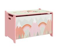 ZONEKIZ Cajas de Almacenamiento Cajas de Juguetes para Niños de 3 a 8 Años con 2 Asas y Estampado de Zorro Carga 20 kg para Libros Ropas en Dormitorio Salón Comedor 60x37x39 cm Rosa