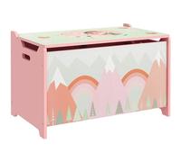 ZONEKIZ Cajas de Almacenamiento Cajas de Juguetes para Niños de 3 a 8 Años con 2 Asas y Estampado de Zorro Carga 20 kg para Libros Ropas en Dormitorio Salón Comedor 60x37x39 cm Rosa