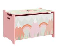 ZONEKIZ Cajas de Almacenamiento Cajas de Juguetes para Niños de 3 a 8 Años con 2 Asas y Estampado de Zorro Carga 20 kg para Libros Ropas en Dormitorio Salón Comedor 60x37x39 cm Rosa