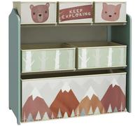 ZONEKIZ Estantería Infantil para Juguetes con 6 Cajas 63x30x66 cm Verde