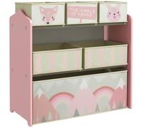 ZONEKIZ Estantería para Juguetes con 6 Cajas de Tela no Tejida Extraíbles Organizador de Juguetes para Niños de 3-8 Años para Dormitorio Guardería 63x30x66 cm Pink 63x30x66cm