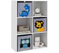 ZONEKIZ Estantería para Juguetes Infantil 61,8x29,9x91,5 cm Blanco y Gris