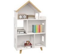 ZONEKIZ Estantería para Juguetes Infantil Organizador Infantil de 3 Niveles con 1 Techo Carga 50 kg 65x25x108,5 cm Blanco Aosom España
