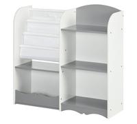 HomCom Estantería infantil Organizador de juguetes con estantes abiertos 85x26x84 cm Gris