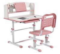 ZONEKIZ Set escritorio silla infantil altura ajustable 6-12 años Rosa
