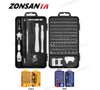 ZONSANTA-Juego de destornilladores de precisión 115 en 1, juego de brocas magnéticas, Phillips Torx, dispositivo de reparación de teléfonos hexagonales, Kit de herramientas manuales 115-Negro