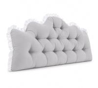 zoocco Headboard Pillow Soft Tufted Backrest for Dorm Beds (Light Gray,39.37 * 21.65 in)