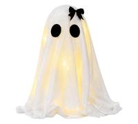 ZoraYorce Decoración de fantasma de Halloween, tela LED, luz blanca cálida | Repisa de chimenea para exteriores, para fiestas, casa embrujada, escena dulce o amarga, figura decorativa