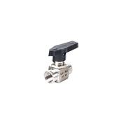zorfar 1/8 "1/4" 3/8 "1/2" 3/4 "hembra recta 3 vías 316 304 válvula de bola de cierre de acero inoxidable 915 PSI LAB 1 Uds(SS316-BSPP,1/4")