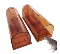 ZORQ Trampas vivas para Ratones,2 uds Trampa para Ratones eficaz y Reutilizable - Trampa para Ratones Humana para Interior/Exterior, fácil de Usar y, sin liberación táctil