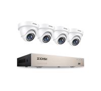 ZOSI 1080p CCTV Kit Cámaras de Vigilancia Exterior 8CH 2MP Grabador DVR con 4pcs Cámara de Seguridad, Visión Nocturna, Alarma de Movimiento, sin Disco Duro
