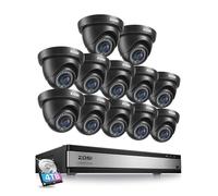 ZOSI 1080p CCTV Kit Cámaras de Vigilancia Seguridad 16CH H.265+ Grabador DVR y 4TB Disco Duro con 12pcs 2MP Cámara Interior y Exterior, Visión Nocturna, Detección de Movimiento