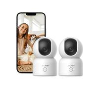 ZOSI 2K Cámara Vigilancia WiFi Interior IP Domicilio para Bebé/Mascota, 2,4G/5G WiFi, 360° Rotación, Detección y Seguimiento de Persona, Llamada con un Clic, 2pcs C518