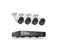 ZOSI 8MP CCTV Kit Cámaras de Vigilancia PoE Exterior 8CH 4K Grabador NVR Sistema con 4X C180 Cámara Seguridad Interior, Visión Nocturna, Detección y Alarma de Persona, sin Disco Duro