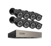 ZOSI Kit de Videovigilancia 5MP Lite 8CH H.265+ Grabadora DVR con (8) 1080p Cámara de Vigilancia Exterior, Visión Nocturna, Alarma de Movimineto, Acceso Remoto, Sin Disco Duro