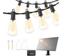 ZOTOYI Guirnalda Luces Exterior LED, 45 Metros ST38 Cadena Bombillas Impermeable IP65, 20+2 Plástico Inastillable Bombillas, 2700K Blanco Cálido Luces Jardin Para Jardín Terraza Patio Fiestas Navidad