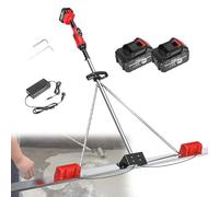 Zowdrix Herramienta Vibra para Acabado de Hormigón con Regla Eléctrica, Kits de Regla sin Cable, Vibración de Doble Frecuencia, para Construcciones Viales 2*Battery-1.5M