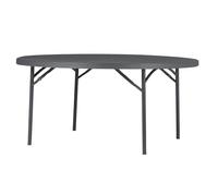 ZOWN Mesa Plegable Redonda Profesional Planet, Polietileno de Alta Densidad, Estructura de Acero, Protección UV e Hidrófuga, Certificación Contract (160 cm)