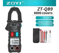 ZOYI ZT-QB9 medidor de pinza Digital de rango automático 6000 recuentos profesional AC DC 600A capacitancia Ohm TEMP probador eléctrico ZTQB9