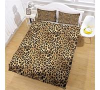 ZPOEQW Juego De Cama 220X240cm Funda Nórdica De Microfibra + 2 Fundas De Almohada, 3 Piezas Impresión Leopardo De Moda 3D Juego De Ropa para Cama, Funda Edredón Cama 150 para Adulto
