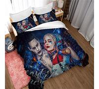 ZPOEQW Juego De Ropa De Cama 180X220Cm 3 Piezas Impresión Anime Harley Quinn 3D Juego De Funda Nórdica De Microfibra para Cama 105, 1 Funda De Edredón Y 2 Fundas De Almohada 50X75Cm