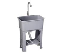 ZQFHSX Fregadero Independiente, estación de Lavado de Manos, Fregadero portátil de plástico a Prueba de Humedad para Exteriores, con Tabla de Lavar para jardín, sótano o Camping (40x40cm)