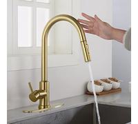 ZQFHSX Grifo de Fregadero, Grifo de Cocina extraíble de Arco Alto con Modo multitarea y Monomando, con rociador descendente, para fregaderos de lavandería, Barra de Servicio y caravanas d